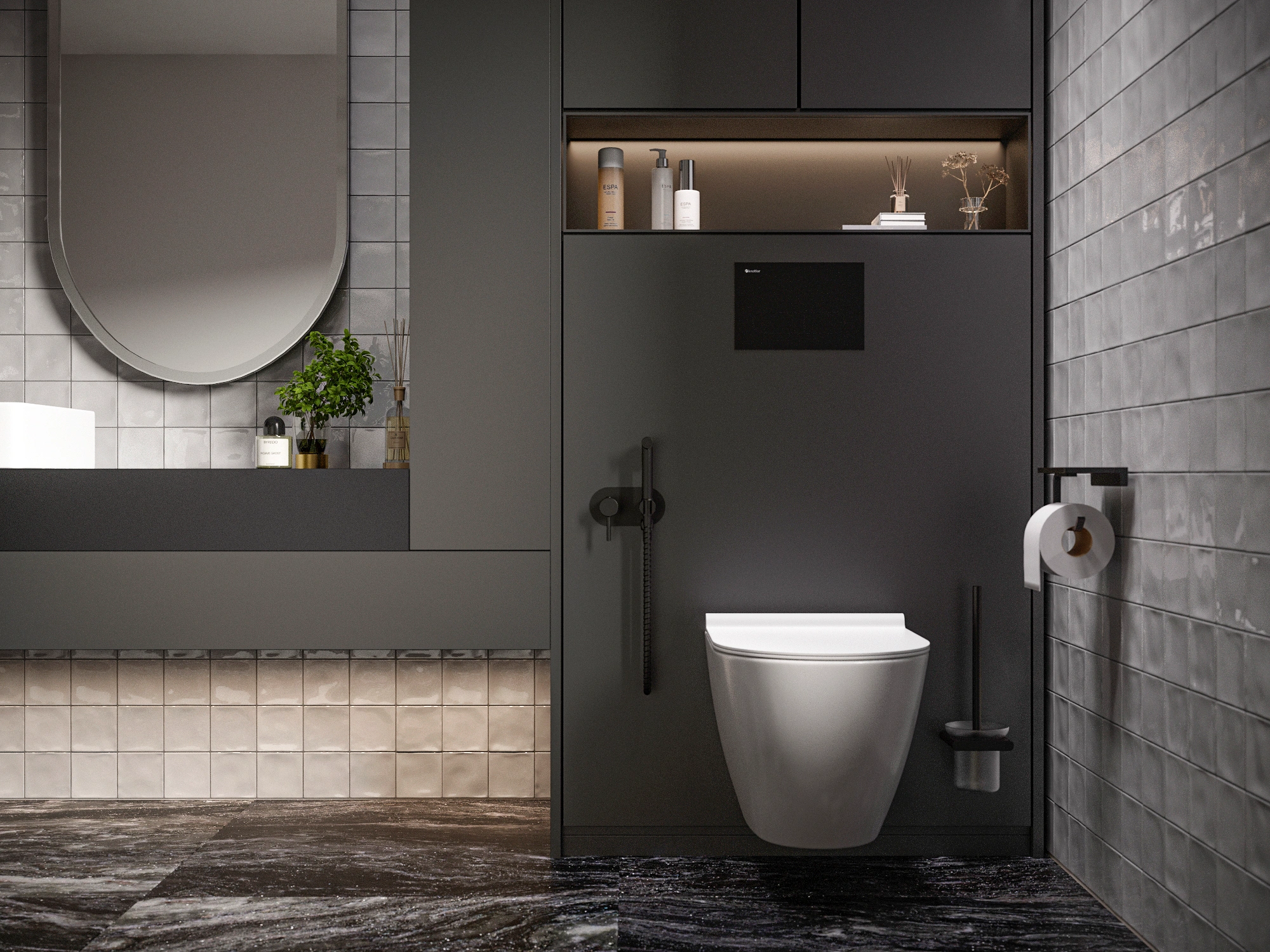 Смеситель с гигиеническим душем FHS01S1BL